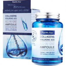 Ампульная сыворотка с коллагеном и гиалуроновой кислотой FarmStay Collagen & Hyaluronic Acid All-in-one Ampoule